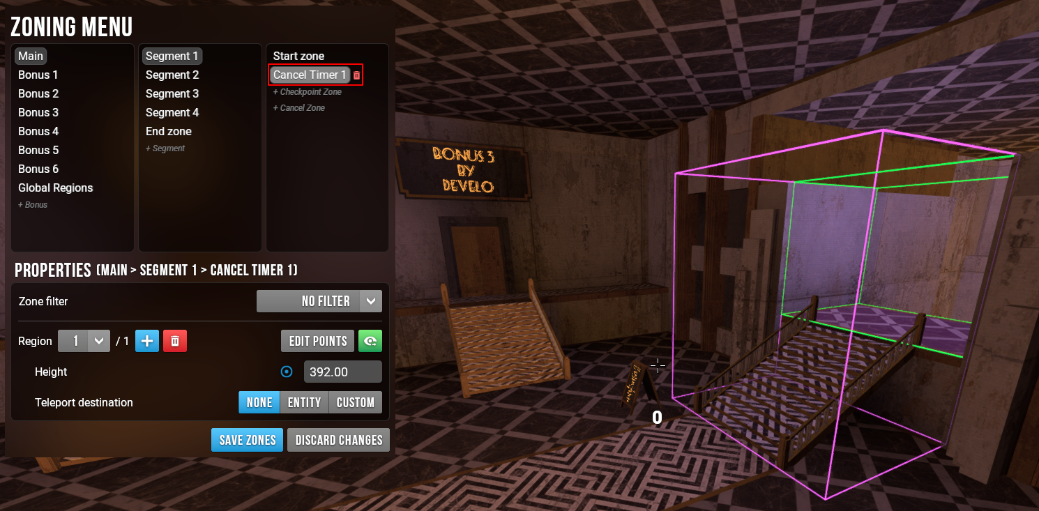Cancel Zones Example