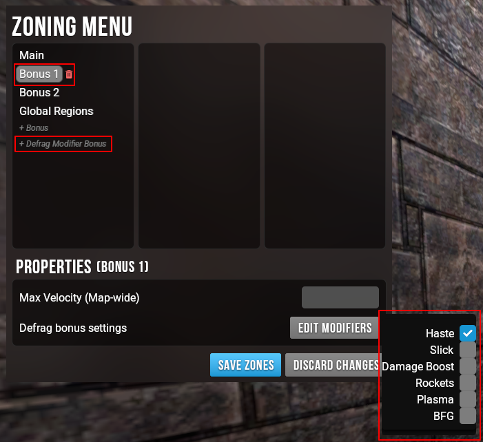 Defrag Modifier Bonuses