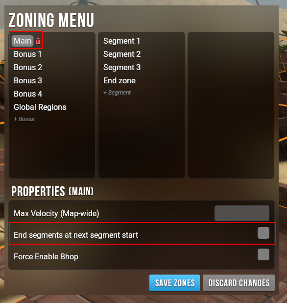 RJ/SJ Courses Properties